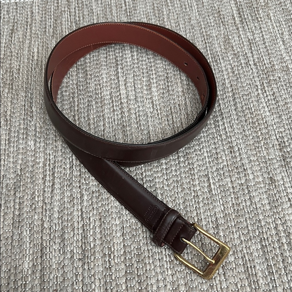 COACH Classic Brown Leather Genuine Calfskin and Solid Brass Belt size 42